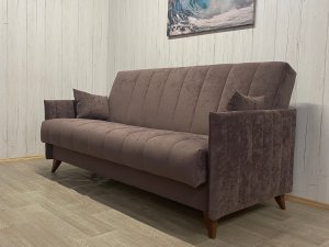 Диван Престиж-3 НПБ, велюр Sensey Dusty plum в Миассе - miass.magazin-mebel74.ru | фото