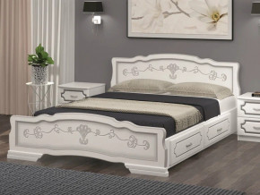 Кровать Карина-6 с 2-мя ящиками 1200 Белый жемчуг в Миассе - miass.magazin-mebel74.ru | фото