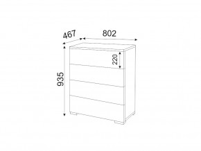 М05 (ручка брусок) Комод (4 ящика) в Миассе - miass.magazin-mebel74.ru | фото