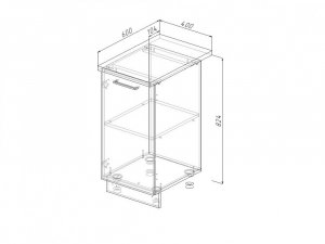 Н 40 Модуль нижний Без Столешницы МН 40 в Миассе - miass.magazin-mebel74.ru | фото