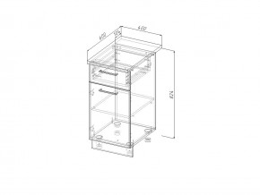 НЯ 40 Модуль нижний Без Столешницы 1 ящик/дверка МНЯ 40 в Миассе - miass.magazin-mebel74.ru | фото