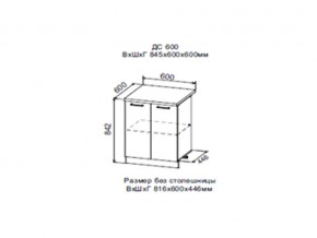Шкаф нижний ДС600 с полкой (2 дв) в Миассе - miass.magazin-mebel74.ru | фото